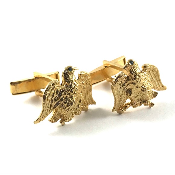 Vintage Other - Smithsonian Institution Eagle Cufflinks Gold Tone